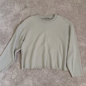 Zara Sage Green Crewneck Sweater